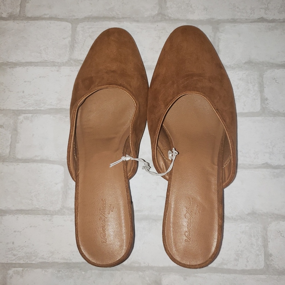 Slip on low heel mules